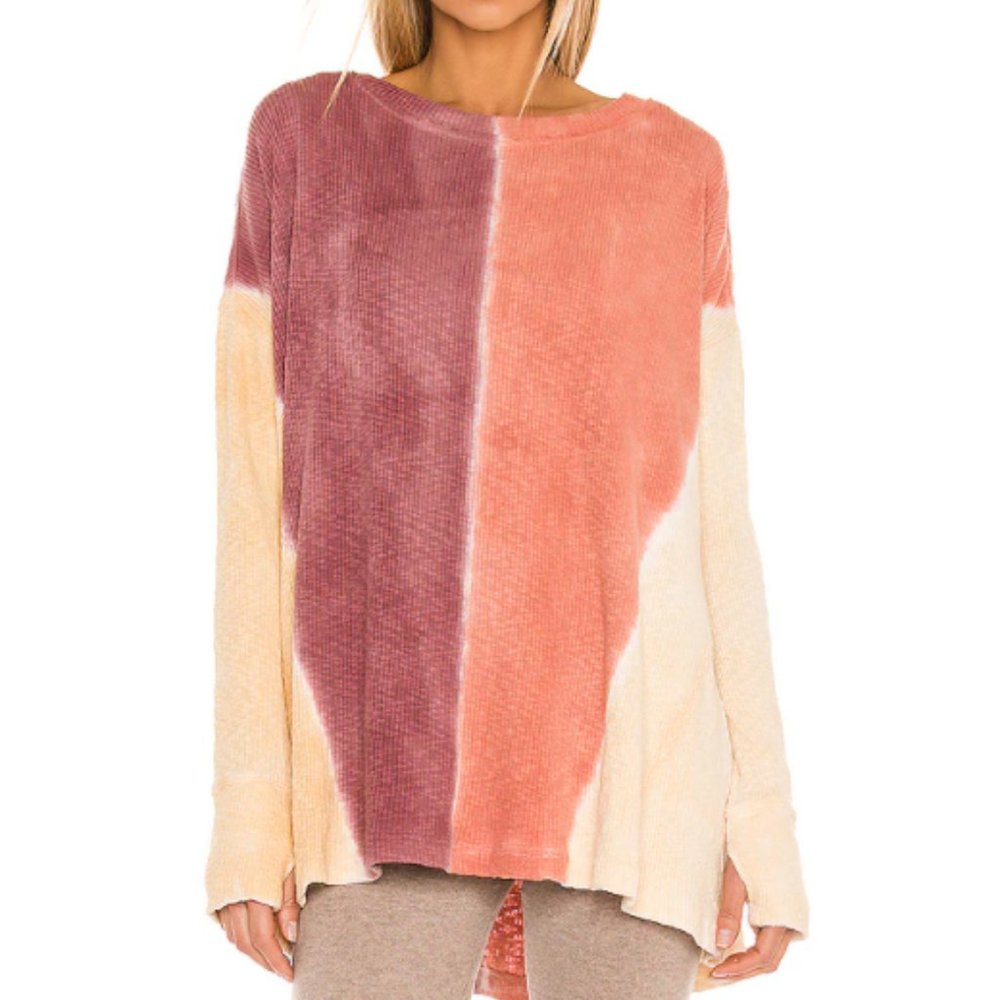 Free People Logan Washed Ribbed Star Anise Combo Pullover Size Extra Small